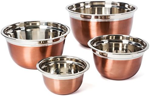 Colleta Home Stainless Steel Mixing Bowls-4 Pc set- Stackable Nesting Bowls - Polished Matte Finish - Cookware Set