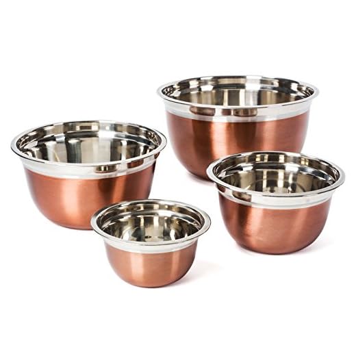 Colleta Home Stainless Steel Mixing Bowls-4 Pc set- Stackable Nesting Bowls - Polished Matte Finish - Cookware Set