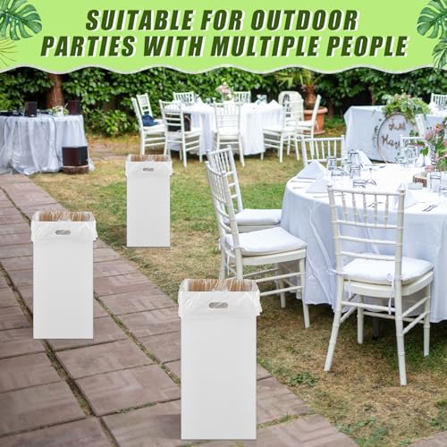 Image of 10 Pack 13 Gallon Cardboard Trash Cans Disposable and Reusable Corrugated Cardboard Cans Recycling Bins Bulk with 20 Garbage Bags for Parties Events