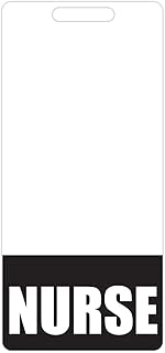 Nurse Badge Buddy (Black) - Vertical Heavy Duty Badge Tags for Nurses - Double Sided Identification Card