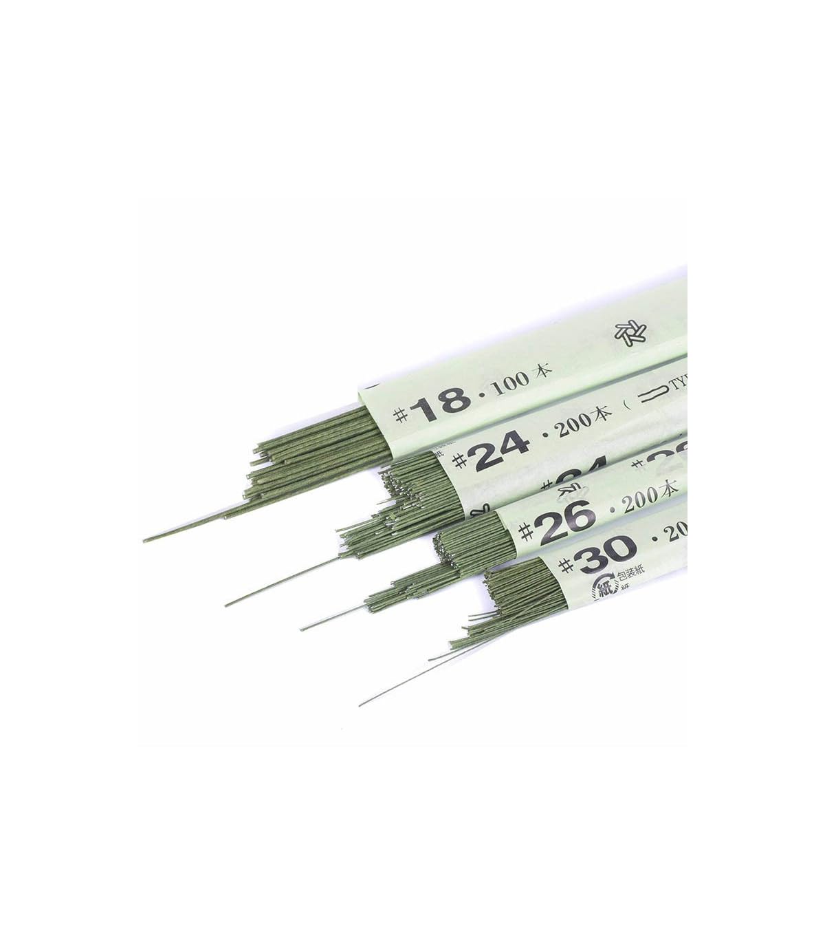 Alambre floral forrado verde de 0,45 mm, varillas de papiro trenzado de 36 cm para manualidades