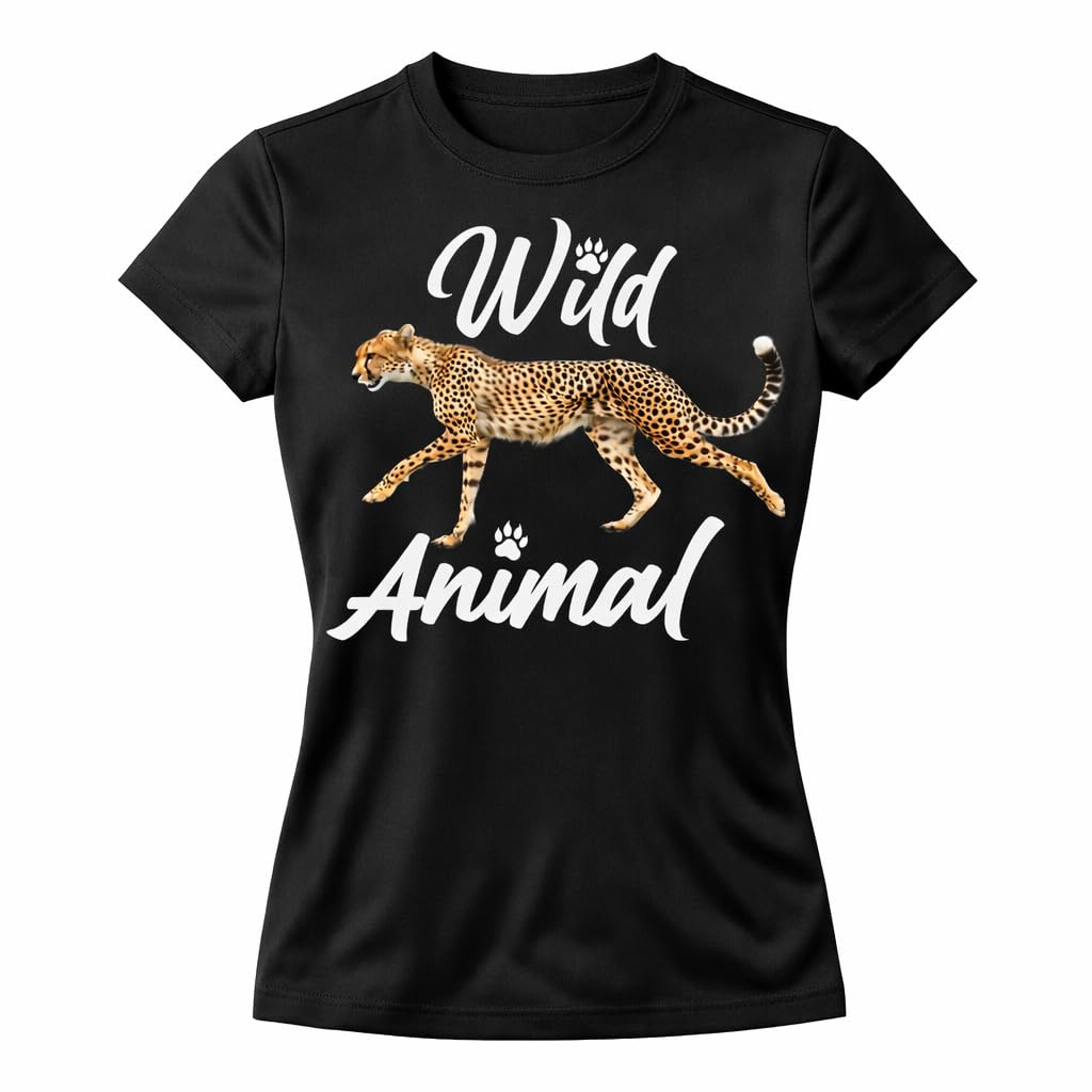 Zebra Leopard Print Workout Shirts for Women Quick Dry Animal Graphic Gym Tops Athletic T-Shirts by Wild Animal