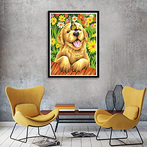 Zeyevan 5D Diamond Painting Kits for Adults Dog Butterfly DIY Diamond Art Kits Animal Round Rhinestone Cross Stitch Embroidery for Bedroom Living Room Office 30x40cm - Image 4