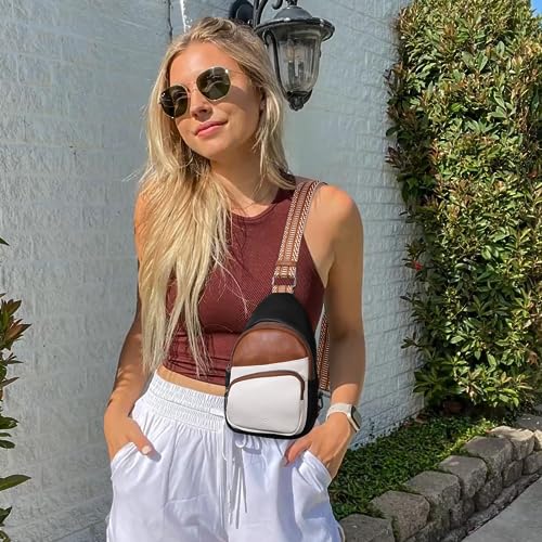 Image of CLUCI Sling Bag for Women, Vegan Leather Fanny Pack Crossbody Bags for Women, Chest Bag With Guitar Strap