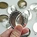 Shxstore 20 Counts Oval Bezels Pendant Trays with 20 Counts Glass Cabochon Round Dome Tiles for Jewelry Making, 40 Counts