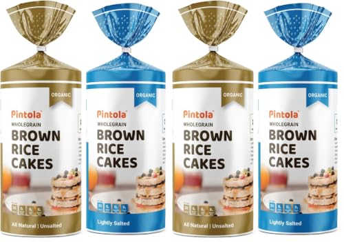 Image of Pintola Organic Wholegrain Brown Rice Cakes Combo Pack (All Natural) (Unsalted and Lightly Salted) (130 g * 2) (Pack of 2)