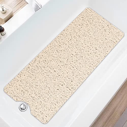 Shower Mat (100 * 40CM), Non Slip Bath Mats for Inside Bath, Anti Mould Antibacterial PVC Loofah Shower Mat, Soft Comfort Bath Mat Massage Mat for Shower Stall, Quick Drying