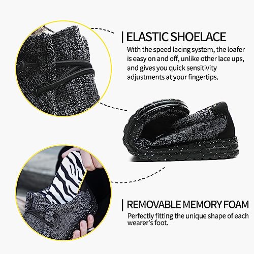 Image of Men's Machine Washable Slip On Lace Up Casual Loafer Breathable Travel Canvas Shoes for Men Comfortable and Stylish Summer Loafers Lightweight Walking Shoes Boat Shoe