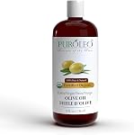 PUROLEO Organic Certified USDA Huile d'olive 32 C'est vrai. / 946 ML (Emballage au Canada) – 100% Pure & Huile de transporteur naturelle, pressée à froid pour la peau, les cheveux, le corps, soins pour bébés, massage & DIY Beauté Huile d'Olive