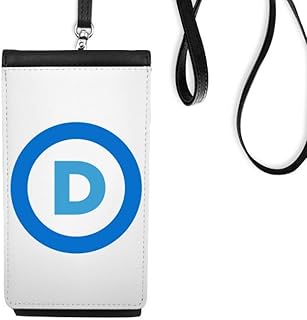 America Emblem Democratic Party Blue Phone Wallet Purse Hanging Mobile Pouch Black Pocket