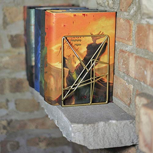 Yf-Chen Bookends 2Pcs Geometric Bookends With Matte Finish Decorative Iron Book Stoppers Industrial/Home/Office Creative Shelf Decor Rustic Decor (Color : Gold) #TOP3