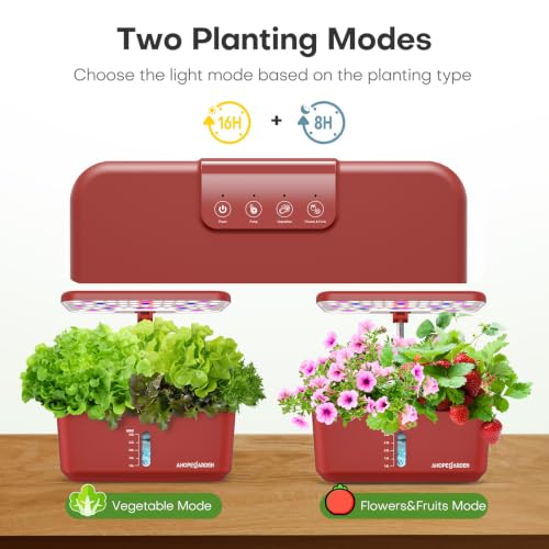 Image of Ahopegarden Hydroponics Growing System: 10 Pods Indoor Herb Garden with LED