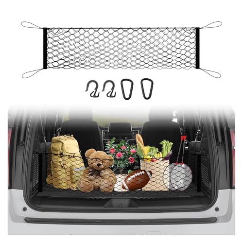 Karltys Envelope Style Cargo Net for 2021-2025 2026 Chevy Tahoe/Suburban/GMC Yukon Accessories, Adjustable Rear Trunk Cargo Net for Chevrolet Tahoe, Heavy Duty Elastic Netting Organizer for Yukon