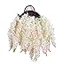 Duovlo Silk Wisteria Flower Artificial 2.13 Feet Hanging Wisteria Vine Fake Flower Bush String Home Party Wedding Decoration,Pack of 4 (Light Pink)