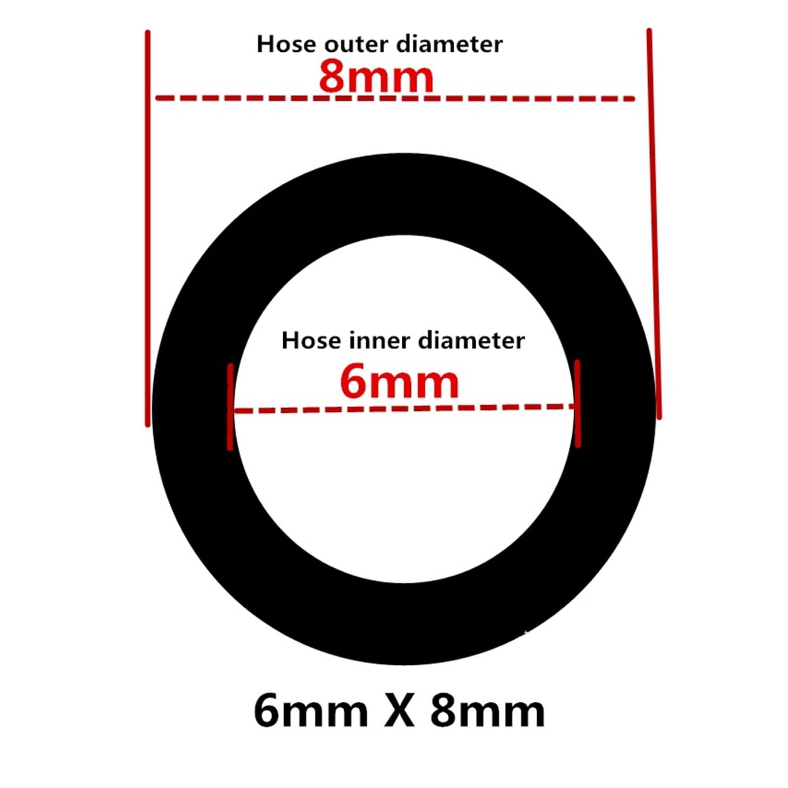 Tubo de PVC Transparente de 8 mm for Agua, mangueras, acuarios, Bombas de Agua, mangueras de jardín de 1, 5, 10 y 15 Metros.(15 Meters,6mm X 8mm)