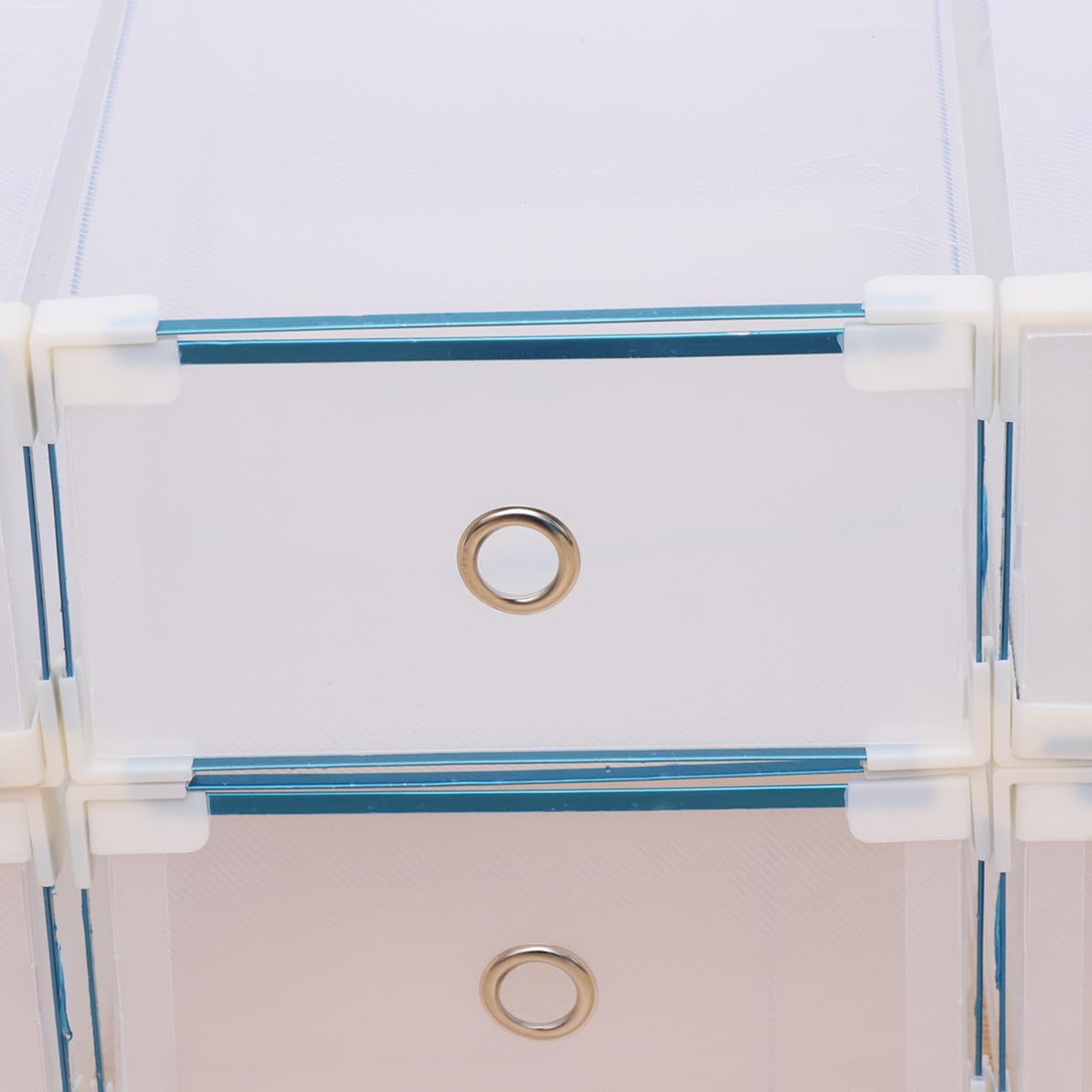 10 Pezzi Scatola Organizer Scarpe in Plastica Bianco Impilabile e Portatile Bordo in Metallo per Armadio, Contenitore Basso per Scarpe da Donna 31x20x12,5 Cm