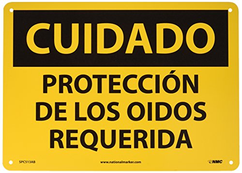 Panneau CUIDADO protection des oreilles en aluminium NMC SPC513AB