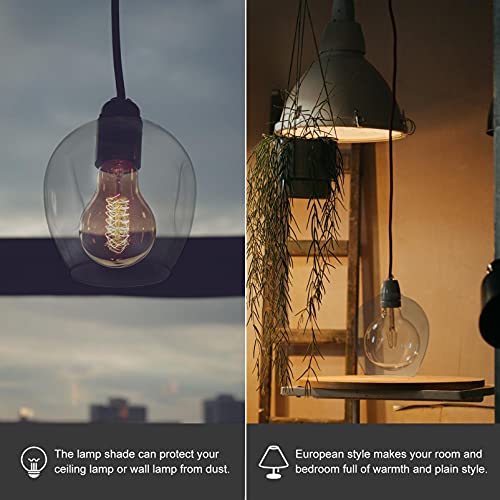 Image of Glass Lamp Shade Lamp Cover Transparent Light Shade Round Globe Lamp Shade Lighting Fixture Replacement for Ceiling Light Bedside Table Lamp Standing Lamp