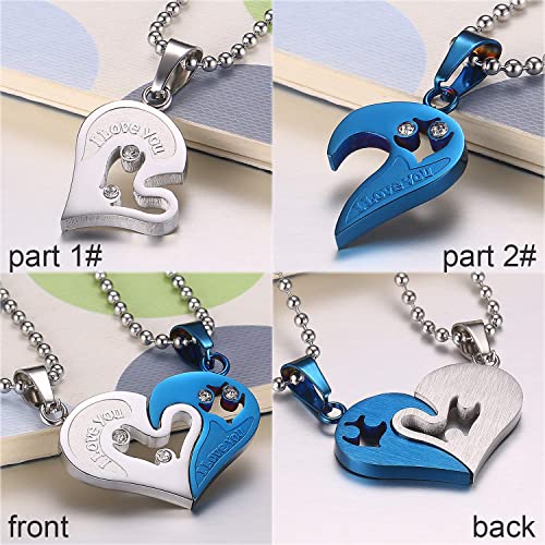 Collar de amistad para niñas con colgante de corazón y gato 5