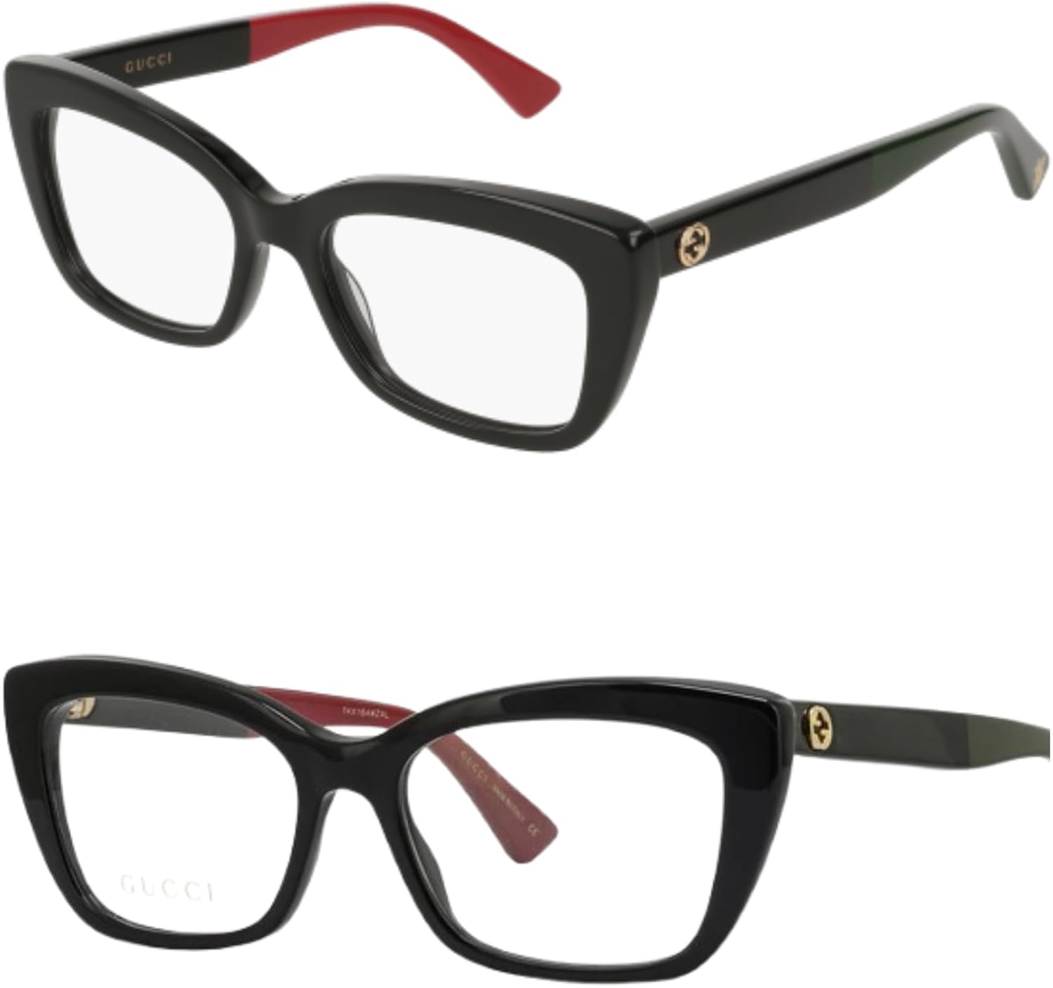 Gucci GG0165ON Designer Fashion Eyeglasses: Woman Cat Eye Shape Eyeglasses Frame Eyewear with Luxury eSHADES Kit - Embrace Sophistication and Elegance
