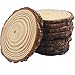 10pcs 3.9-4.7" Unfinished Natural Wood Slices with Bark for DIY Crafts Christmas Rustic Wedding Ornaments