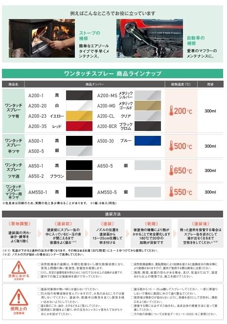 Amazon.co.jp: 【まとめ買い得】耐熱塗料 オキツモ ワンタッチスプレー