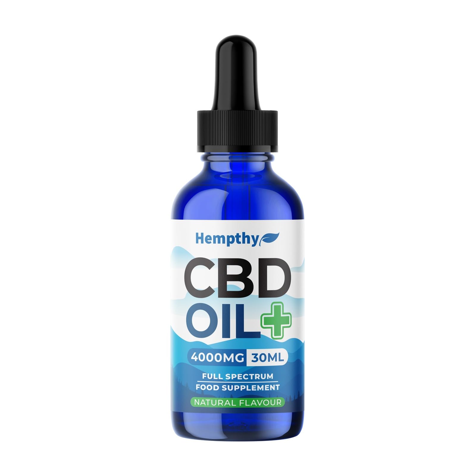 Hempthy CBD Oil 4000mg Natural XL Bottle | Max Strength Full