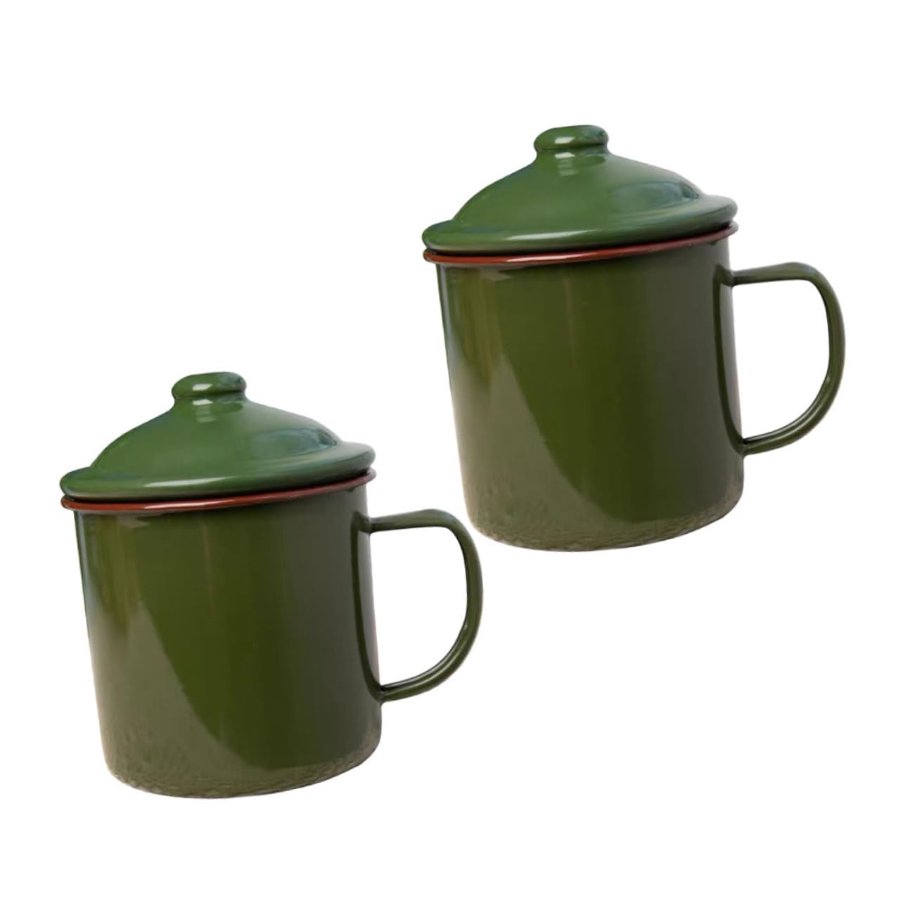 COLLBATH Grüne Vintage Emaille Kaffeetasse, Klassisch Nostalgisch