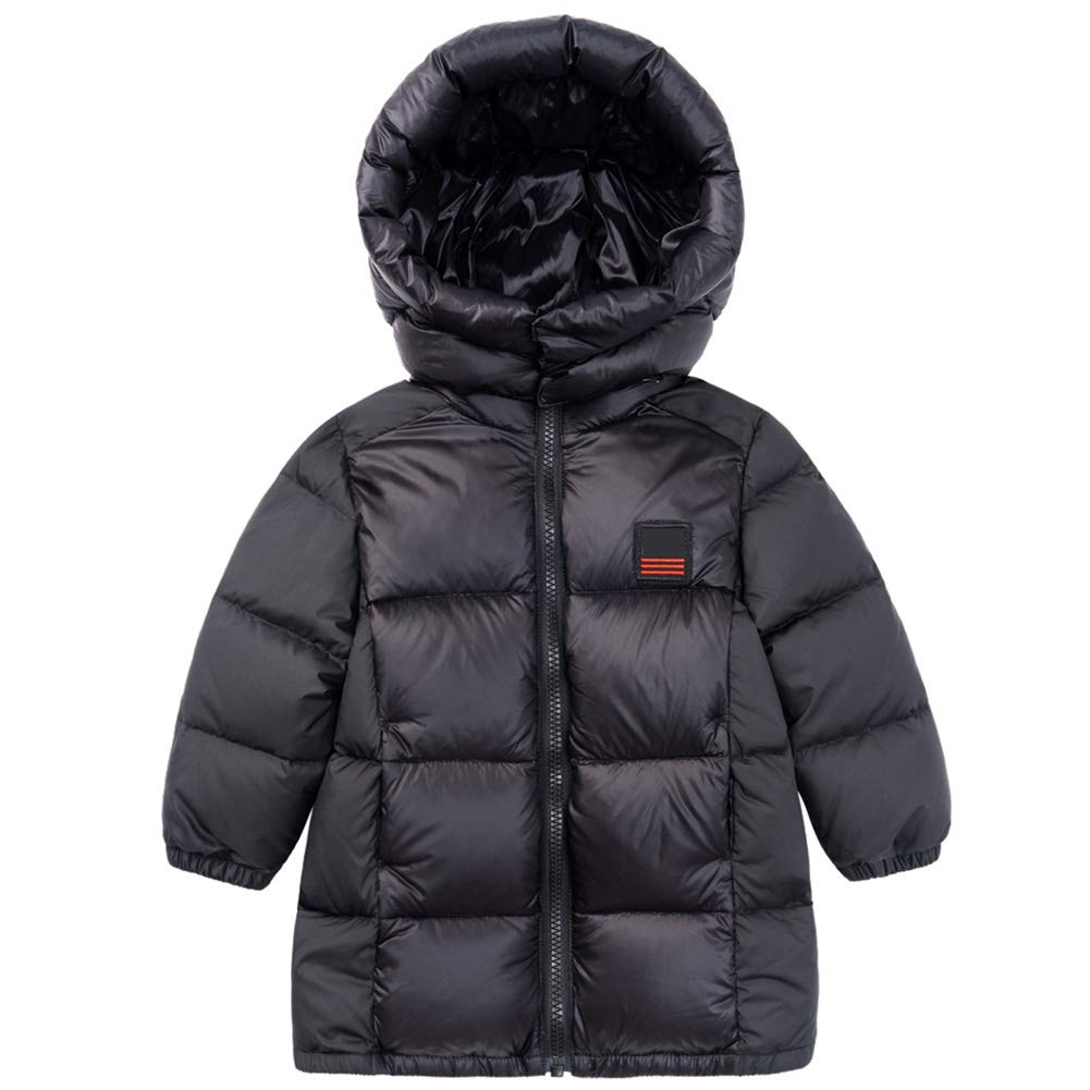 Piumino Per Bambini Con Cappuccio Trapuntato Le Stagioni Imbottito Resistente All'acqua Unisex Giacca Per Bambini Isolato Inverno Cappotto Per Ragazzi Ragazze Sciare Campeggio Rosso Nero (1-8 Anni)