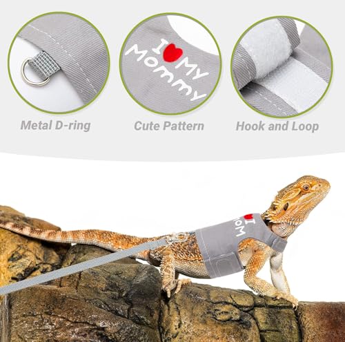 Image of Adjustable Harness Clothes with Leash for Walking Outdoor Bearded Dragon Harness and Leash Set for Lizards,Chameleon,Reptile,Dress Your Bearded Dragon in The Best Outfit,Halloween Costume Accessories