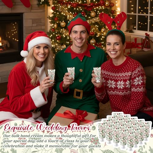 Image of 50 Pcs Christmas Hand Cream Gifts Bulk 1 oz Favors Leaves