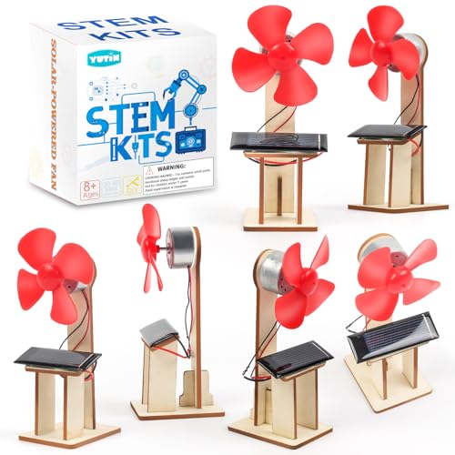 6 Pack STEM Science Kits for Kids Age 8-12, Solar Powered Fan 8-10, STEM Building Toys for Boys Girls Classroom Gifts, Electronic Motor Assembly Solar Kit, DIY Crafts Engineering Experiments