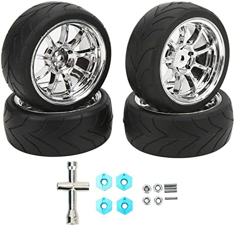 Zouminy CHICIRIS 4pcs pneus en Caoutchouc Course Roue de véhicule Hors Route pour la Partie de Voiture RC 1:10(Grain Pattern