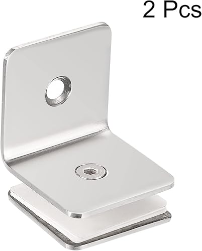 Miniatura 3 de HARFINGTON Abrazadera de vidrio de 90 grados 2 piezas para 0315-0472in de grosor cuadrado de un solo lado sin marco abrazadera de esquina de vidrio