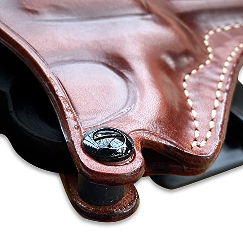 Premium Leather Owb Paddle Holster Open Top Fits Colt Python 357 Revolver 4.25", Right Hand Draw, Brown Color #1304# #TOP6