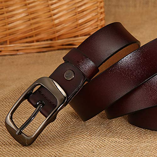 Cinto de couro feminino TENDYCOCO com fivela de pino de cor sólida para acessórios de vestidos e jea