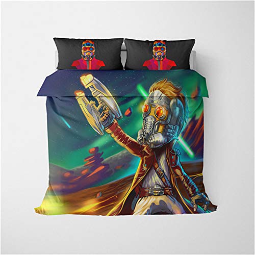 SK-LBB Parure de lit 3 pièces avec Housse de Couette et taie d'oreiller Motif 3D Housse de Couette et taie d'oreiller en Microfibre Douce Luxueuse Cover