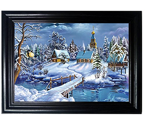 Those Flipping Pictures Cottage Framed Wall Art-Lenticular Technology Causes Artwork to Flip-Multiple Pictures in ONE-Hologram Images Change-Mesmerizing Holographic Optical Illusions