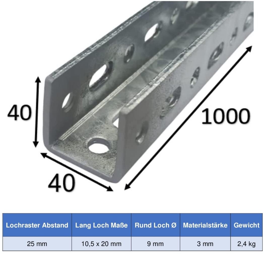 1 Stück Hutschiene, Hutprofil Stahl verzinkt 1000 mm Länge in 3 und 1,5 mm Dicke 1 Stück Hutschiene, Hutprofil Stahl verzinkt 1000 mm Länge in 3 und 1,5 mm Dicke