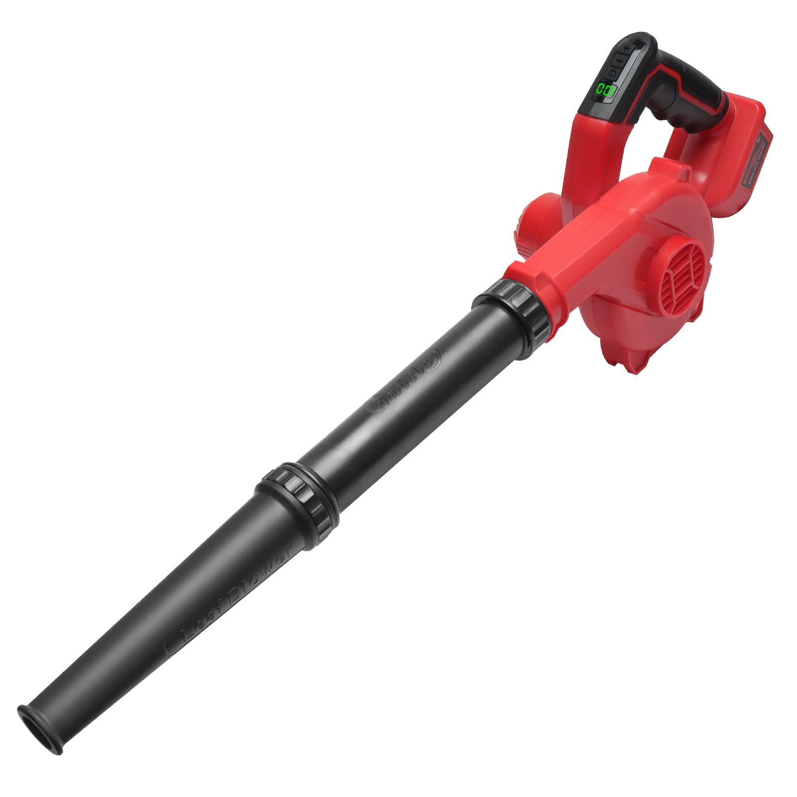 Cordless Air Leaf Blower for Milwaukee 18V Battery, Electric Jobsite Blower for Garden Lawn Care, Leaf and Snow Blowing, Car and Computer Dust Cleaner, Red and Black, Tool Only