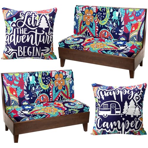 HunnmingRe 6 Pcs Washable Rv Dinette Cushion Covers, Paisley
