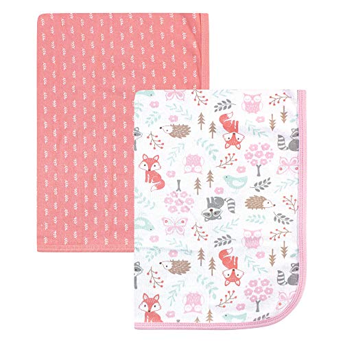 Hudson Baby Unisex Baby Cotton Swaddle Blankets, Woodland Fox, One Size