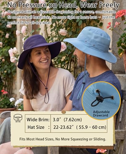 Image of Home Prefer UPF 50+ Men's Sun Hat Wide Brim Bucket Hat UV Protection Hat for Mens Womens Beach Safari Gardening Golf Fishing