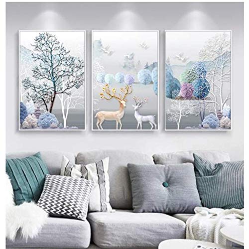 Toile salon arbre de fortune abstrait : décoration murale moderne 50x70cm pour créer un cocon zen