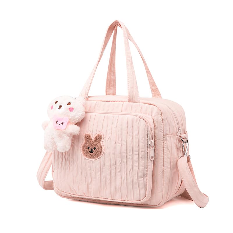 GIVOKE Baby Diaper Bag Tote, Multifunction Mummy Shoulder Bag Maternity Bag Travel Storage Bag with Adjustable Straps (Pink)