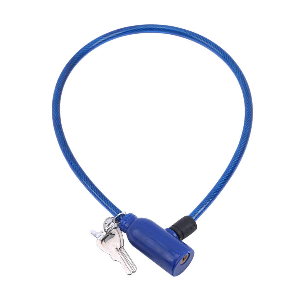 KYMLLExquisite Heavy Duty Bike Cable Lock Anti Theft Steel Wire Bicycle Chain Locks with 2 Keys Outdoor Cycling Accessories (Blue)