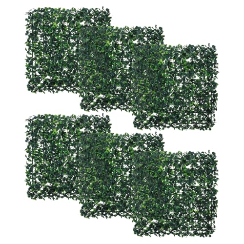 Panel de plantas artificiales verdes Mipcase de plástico resistente para jardín, pack de 6 2