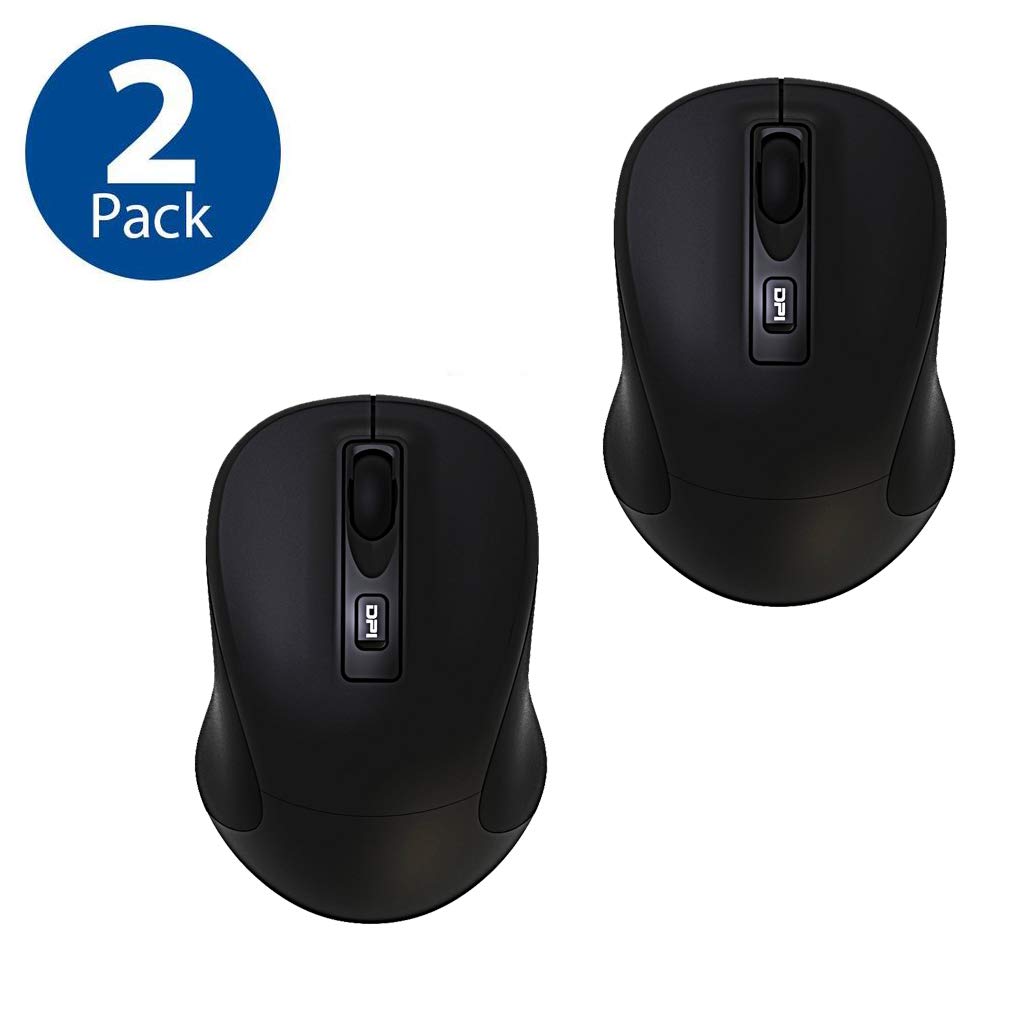 Wireless Mouse for Laptop, Cimetech 2.4G 1600 DPI Cordless Optical Wireless Mouse Mice with USB Nano Receiver Mini Portable Computer Mouse Compact (2PACK)