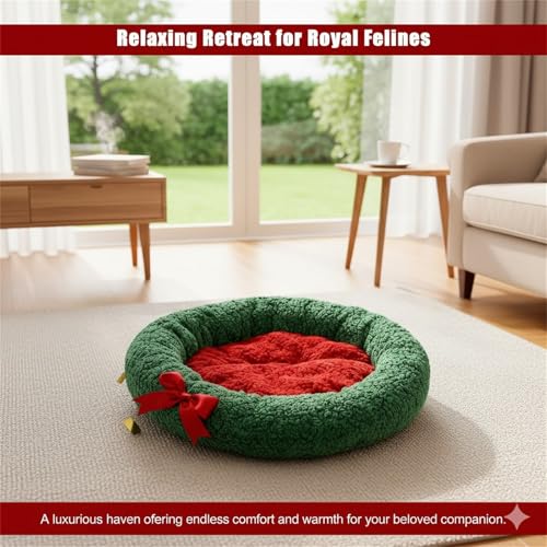 Cama para gatos con diseño de árbol de Navidad cueva triangular extraíble y lavable talla M 7