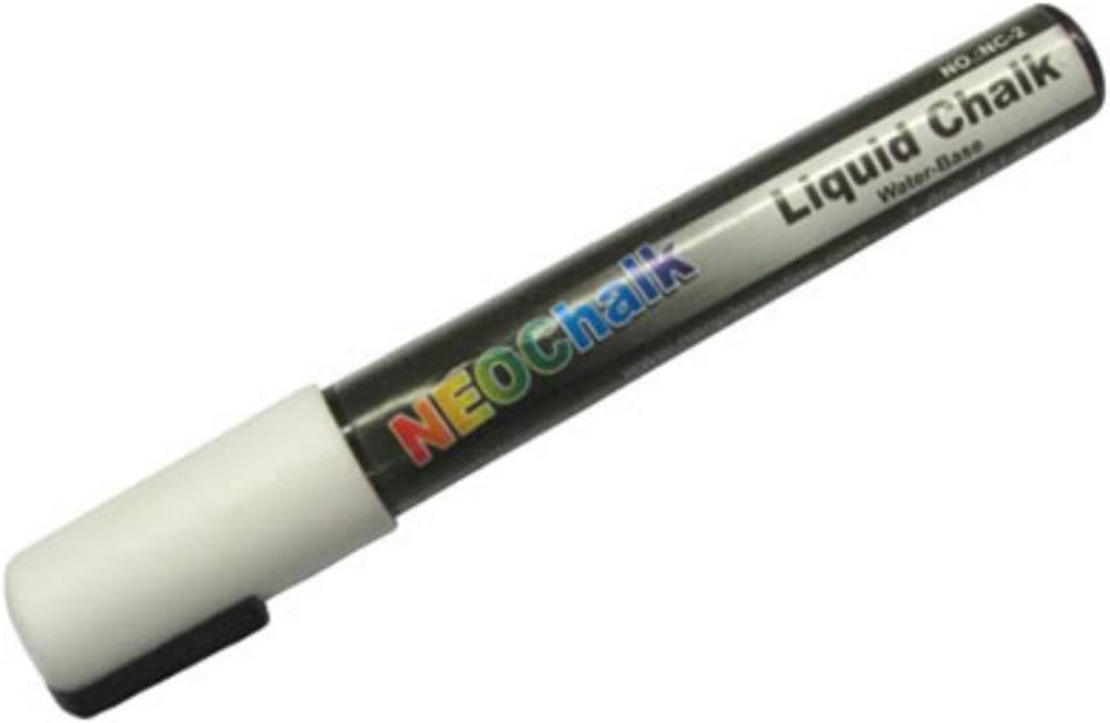 White Liquid Chalk Marker Pen 5 mm Felt Chisel Tip NEOChalk - 1